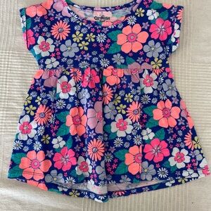 4T - OshKosh B'gosh Floral Kids Top - Blue and Pink